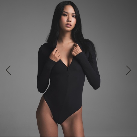 Skims Fits Everybody Zip Bodysuit Size XL Onyx - Picture 1 of 6
